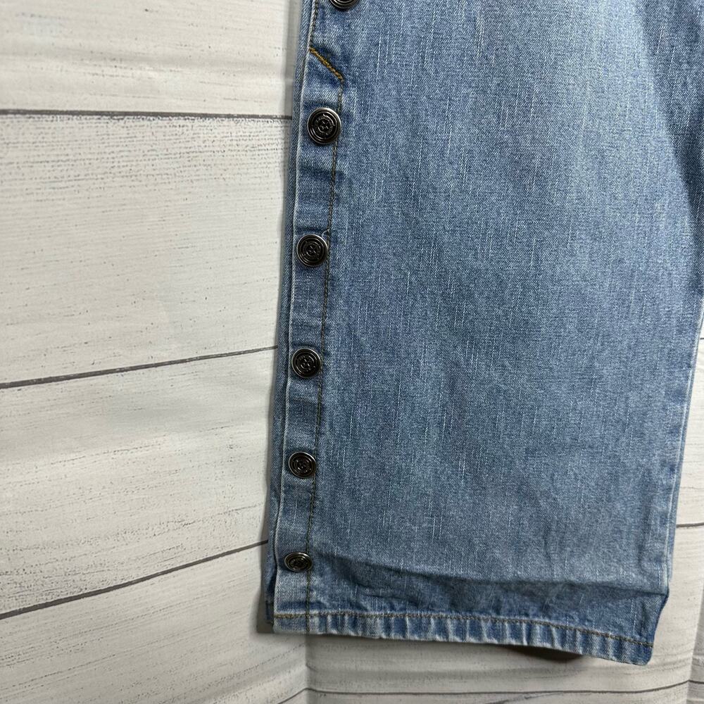 Harley Davidson Womens size 16/33 Side Snap Bootcut Wide Leg Riding Denim Jeans - Picture 5 of 14